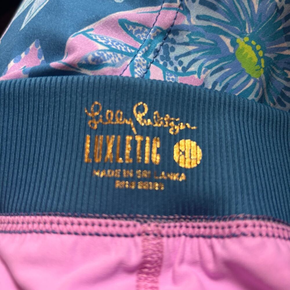 Lilly Pulitzer Luxletic Run Around Skort UPF 50+ Size XL NWT Blue/Pink Floral - Picture 4 of 11